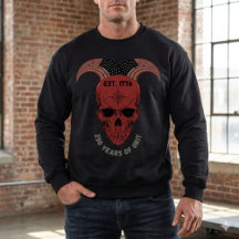T-shirt met rode schedel en 250 jaar Amerikaanse s