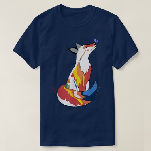 T-shirt met rode vos en tong (Design voorkant)