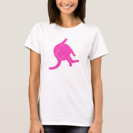 T-shirt met rolletjes (roze silhouet)