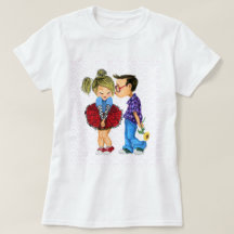 T-shirt met Romantic Couple - Love - Kiss