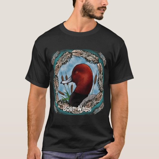 T-shirt met roodkop-eend (Voorkant)