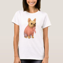 T-shirt met roze lint ter bewustwording van borstk