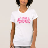 T-shirt met roze typografie voor bruidsmeisjes (Voorkant)