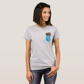 T-shirt met rozen in de broekzak (Voorkant volledig)