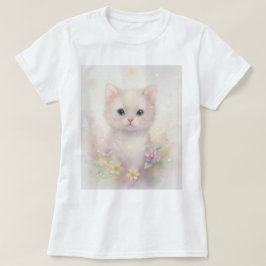 T-shirt met schattig kitten in pastelkleuren