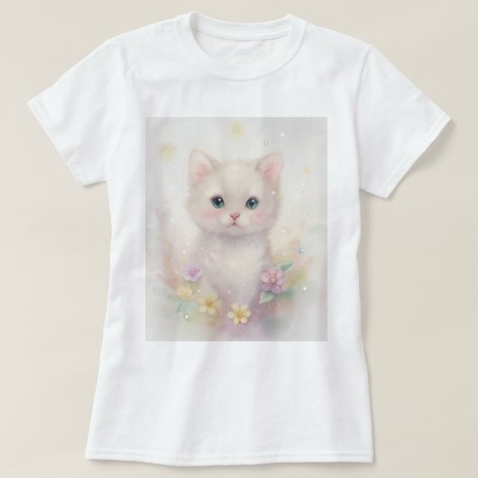 T-shirt met schattig kitten in pastelkleuren (Design voorkant)