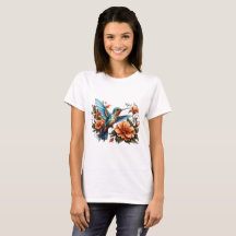 T-shirt met schattig zoemend vogelontwerp