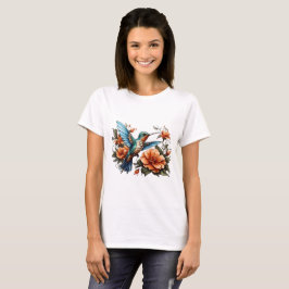 T-shirt met schattig zoemend vogelontwerp
