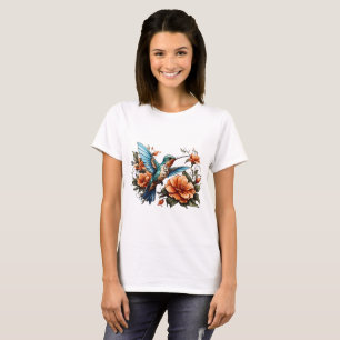 T-shirt met schattig zoemend vogelontwerp