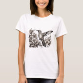 T-shirt met schattig zoemend vogelontwerp (Voorkant)