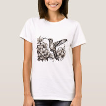 T-shirt met schattig zoemend vogelontwerp