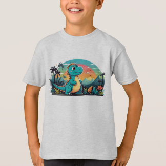 T-shirt met Schattigee Dinosaur