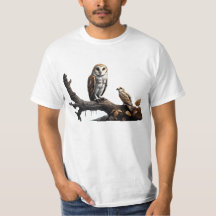 T-Shirt met Schattigee schuur Uil & Baby