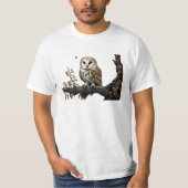 T-Shirt met Schattigee schuur Uil & Baby (Voorkant)