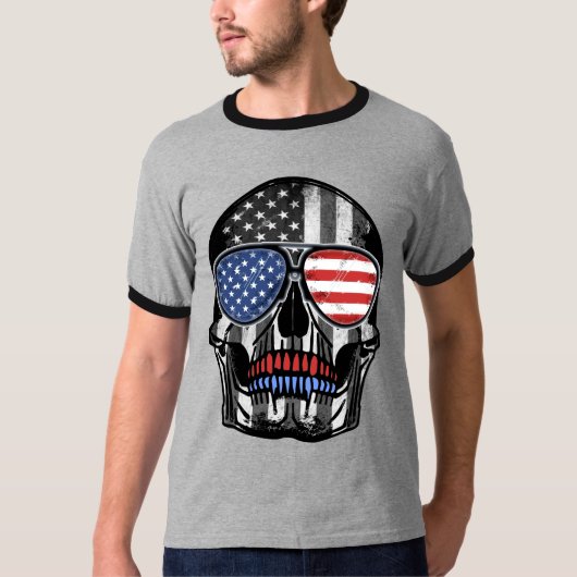 T-shirt met schedel voor Onafhankelijkheidsdag 4 j (Voorkant)