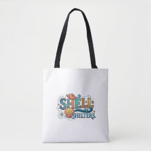 T-Shirt met schelpenonderkomens - Grafisch ontwerp Tote Bag