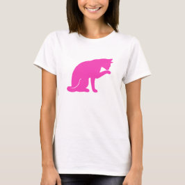 T-shirt met schilderende kop (roze silhouet)