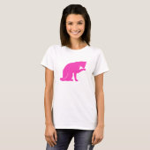 T-shirt met schilderende kop (roze silhouet) (Voorkant volledig)
