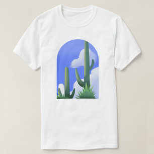 T-shirt met schildering van woestijncactus tegen b