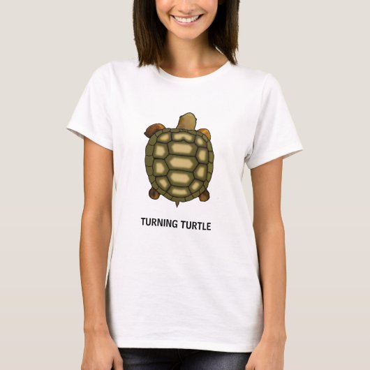 T-shirt met schildpad en bewerkbare draaiende schi (Voorkant)