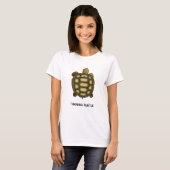 T-shirt met schildpad en bewerkbare draaiende schi (Voorkant volledig)