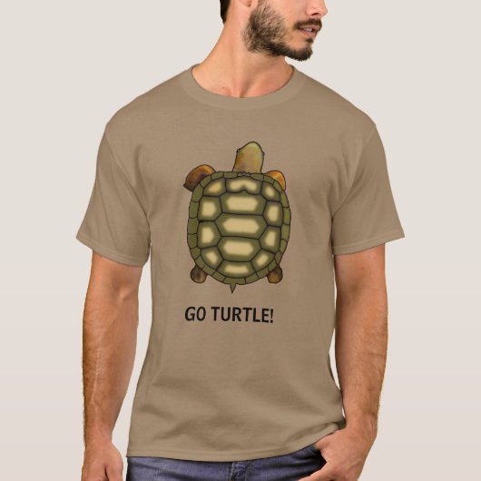 T-shirt met schildpad en bewerkbare Ga Schildpad t (Voorkant)