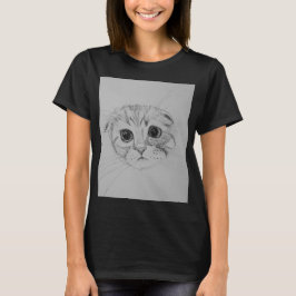 T-shirt met Schotse Fold Kitten
