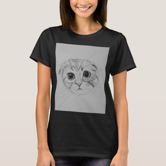 T-shirt met Schotse Fold Kitten (Voorkant)