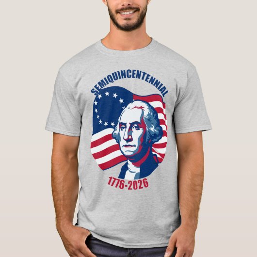 T-shirt met Semiquincentennial George Washington (Voorkant)