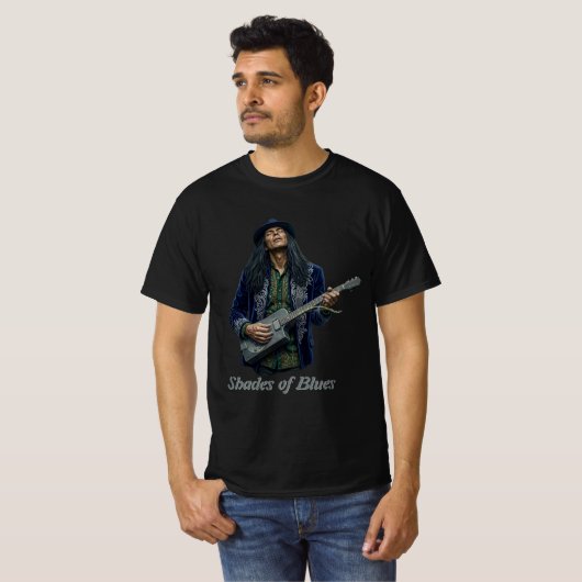 T-shirt met Shades of Blues (Voorkant volledig)