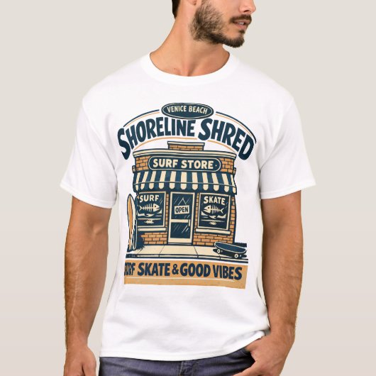 T-shirt met Shoreline Shred-ontwerp (Voorkant)