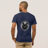 T-shirt met silhouet van kattenkop (Achterkant volledig)