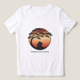 “T-shirt met silhouet van romantisch stel” Tri-Blend Shirt