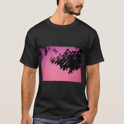 T-shirt met silhouetten van bladeren in de natuur (Voorkant)