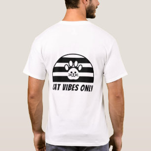 T-Shirt met simpele kattenpoot grafische afbeeldin