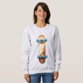 T-shirt met skateboard-afbeelding – Coole streetwe (Voorkant volledig)