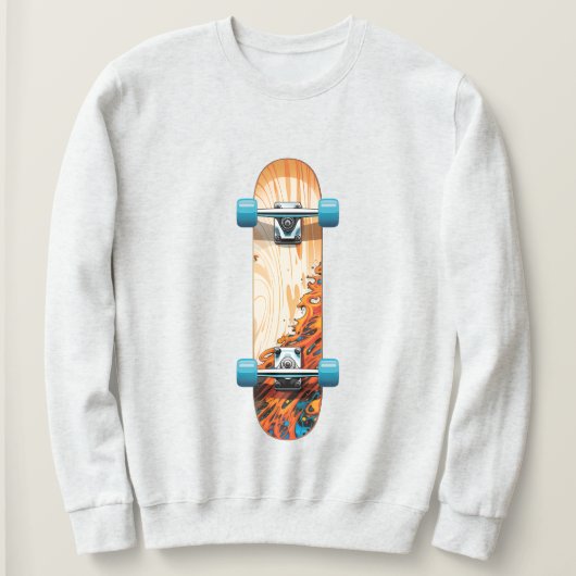 T-shirt met skateboard-afbeelding – Coole streetwe (Design voorkant)