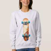 T-shirt met skateboard-afbeelding – Coole streetwe (Voorkant)
