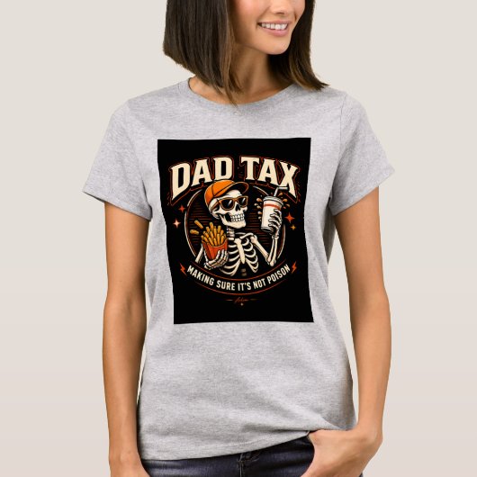 T-shirt met skelet en vaderbelasting (Voorkant)