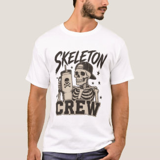 T-shirt met skeletbemanningsbeker voor Halloween