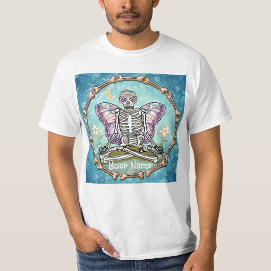 T-shirt met skeletvlinder (Voorkant)