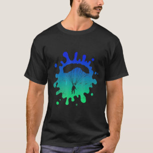 T-shirt met skydiving en coole spetterkunst cadeau