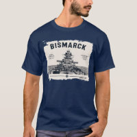 T-shirt met slagschip Bismarck