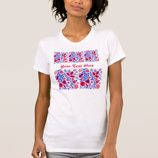 T-shirt met Sloveense motifs in nationale kleuren (Voorkant)