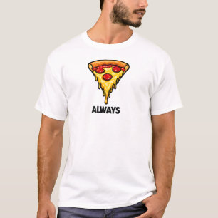 T-shirt met smeltende pepperoni pizzaslice