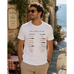 T-Shirt met Soorten Italiaanse Messen