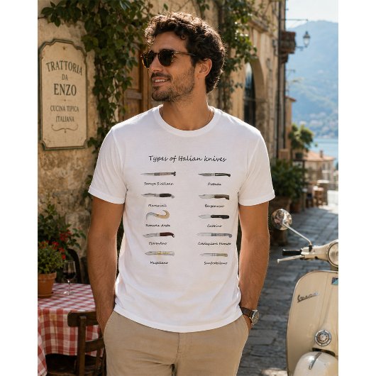 T-Shirt met Soorten Italiaanse Messen