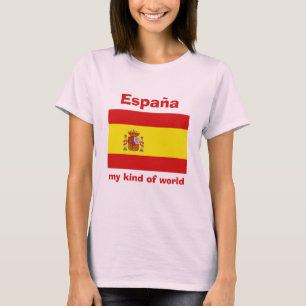 T-shirt met Spaanse vlag + kaart + tekst