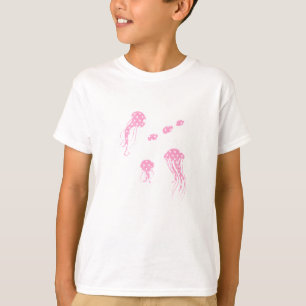 T-shirt met speelse roze polka stip zeewezens