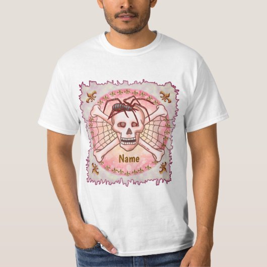 T-shirt met spinnen schedel (Voorkant)